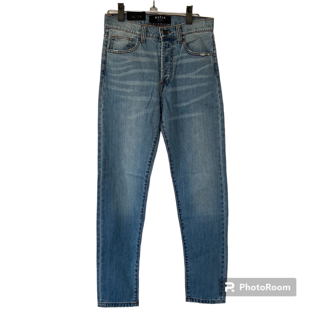 DSTLD high rise medium wash mom jeans